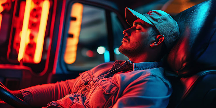 Truck driver sleeping Truck driver sleeping